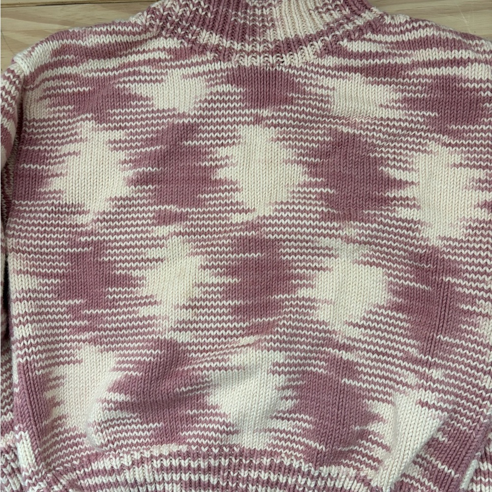 Misha And Puff Knit Sweater - Soft Pink and Cream